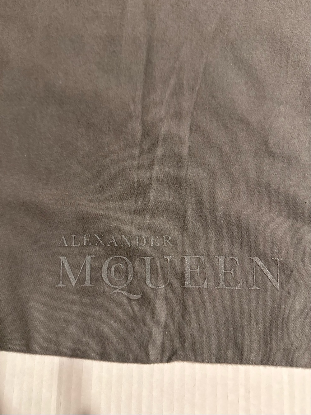 Alexander McQueen Gray Suede Logo Dust Pouch